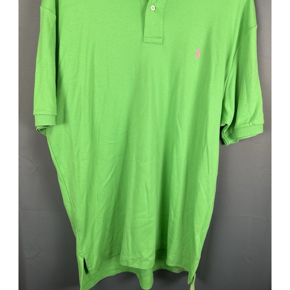 Polo Ralph Lauren Shirt Mens XL Green Short‎ Sleeve Pink Horse  Golf - Picture 3 of 6